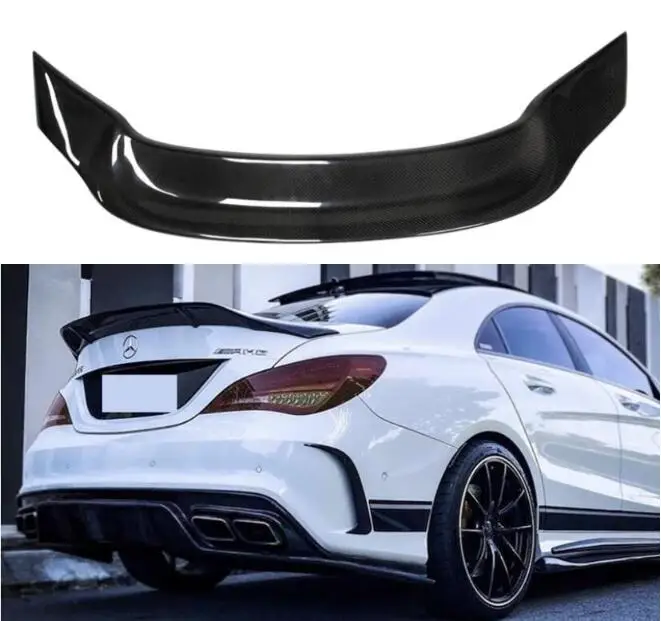 

R Style Real Carbon Fiber Car Rear Wing Trunk Lip Spoiler For Mercedes-Benz W117 CLA220 250 260 CLA45 AMG 2013-2018