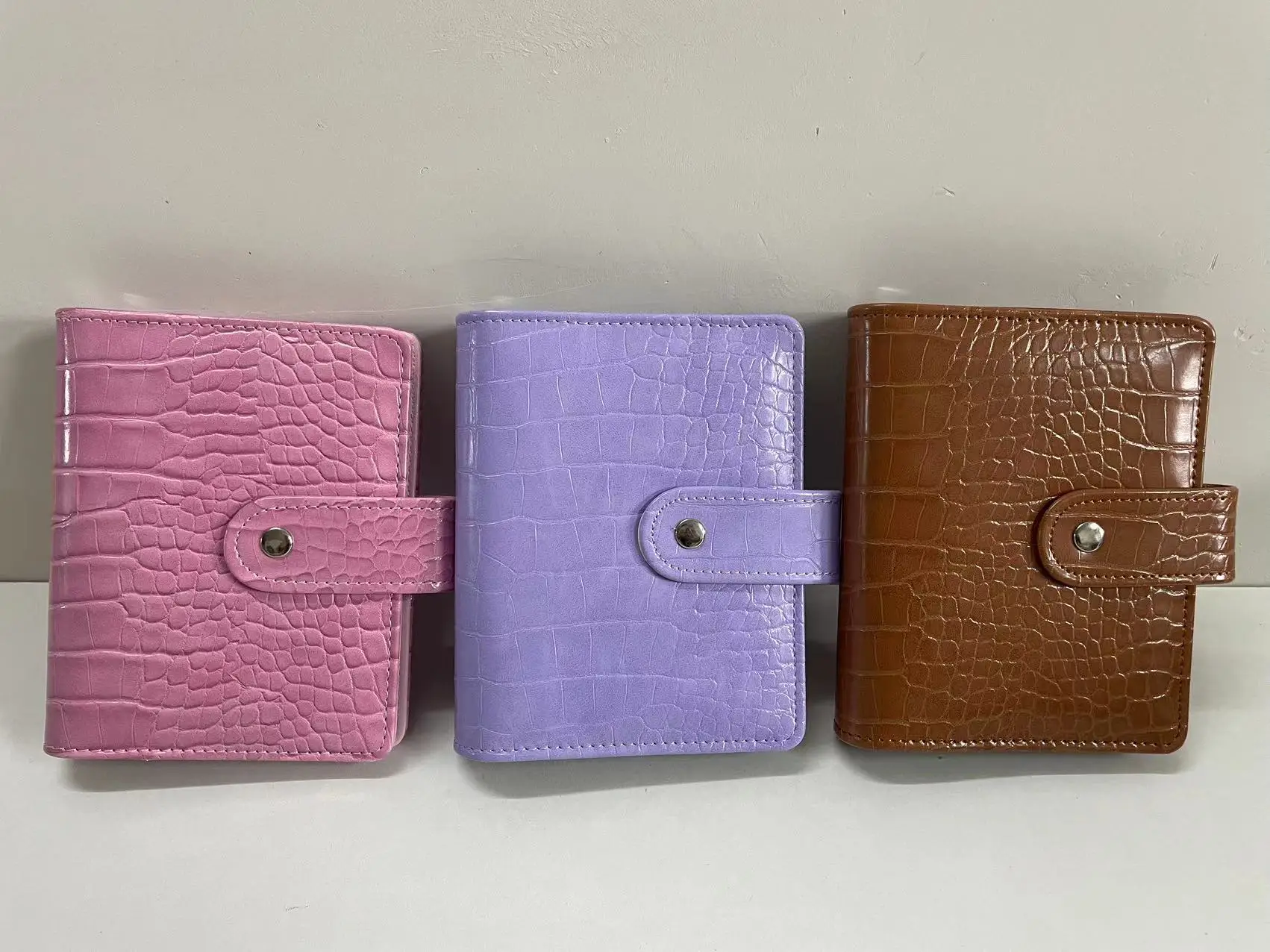 A7 ワニカラー 6 リングバインダー PU クリップオンノートブックレザー