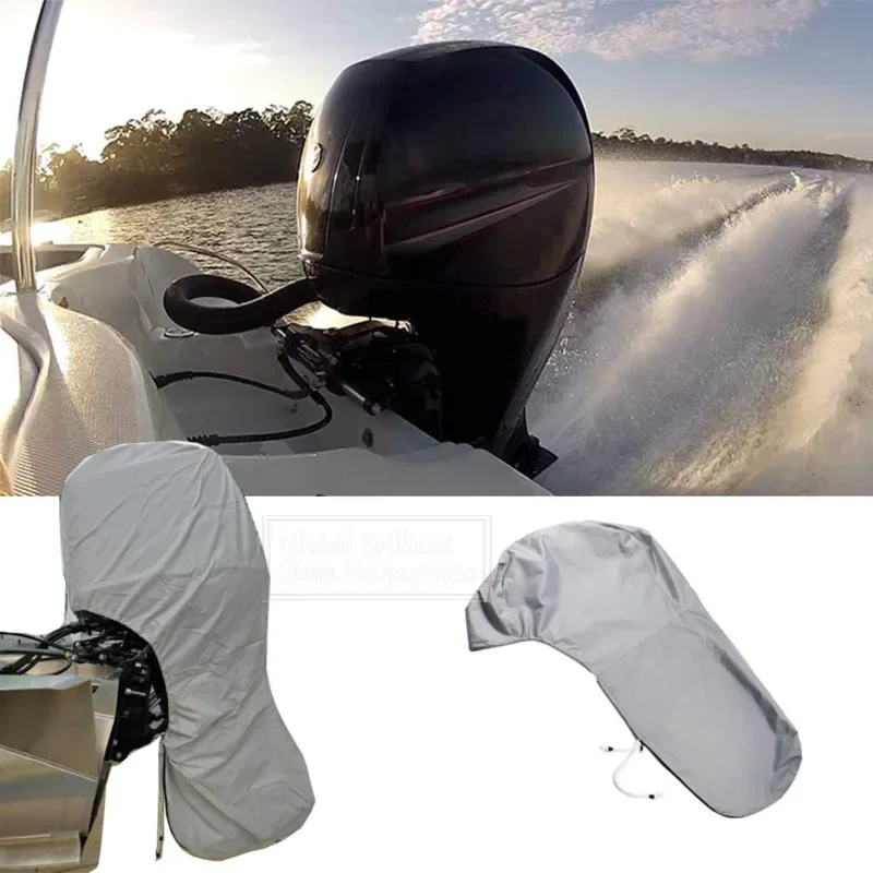 420D Boat Outboard Engine Cover Waterproof Protector For 6-225HP
