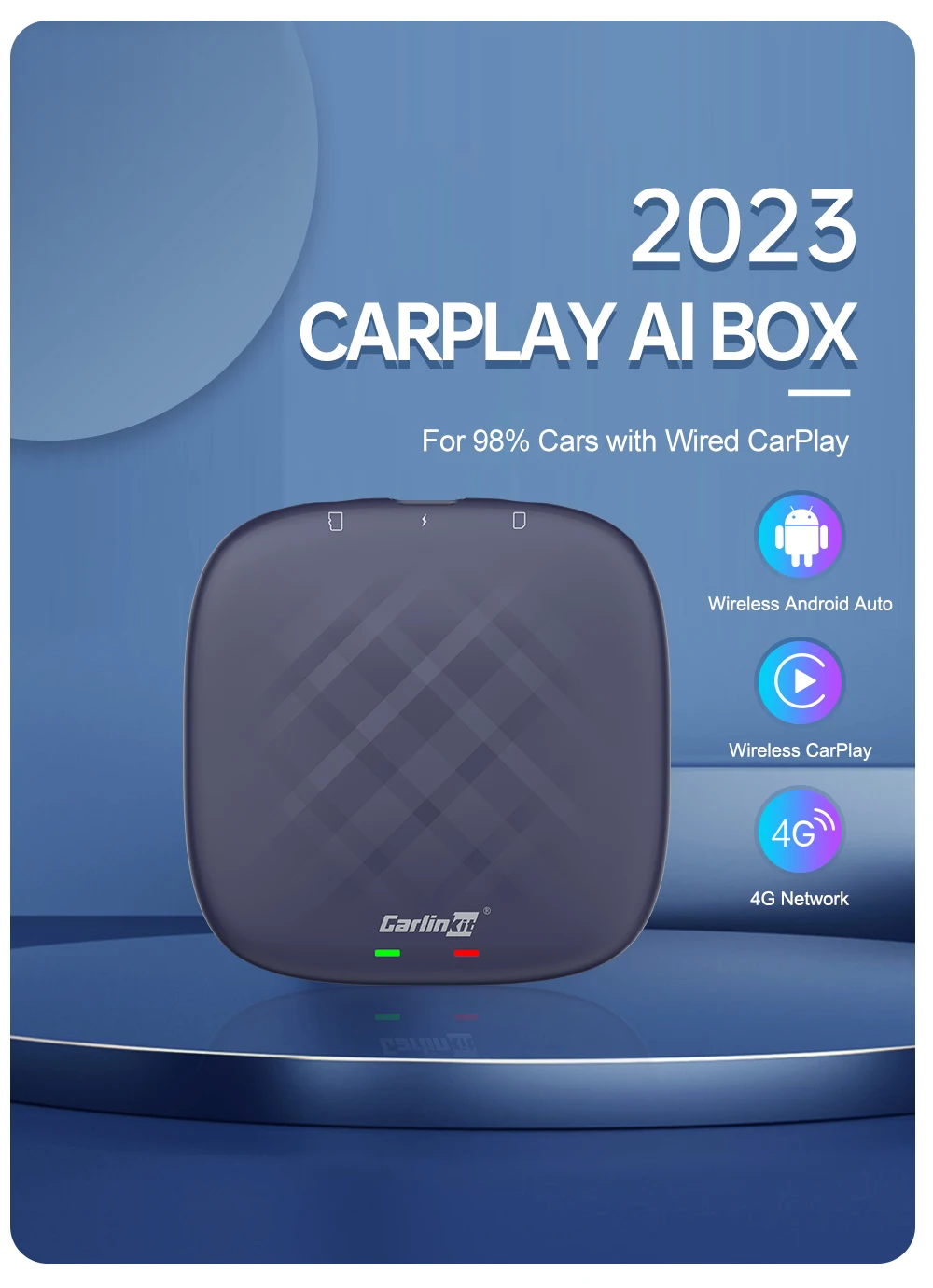 Carlinkit   ī÷ ȵ̵ Ai ڽ, ̴ Ʈ Ʈ ڽ, ȵ̵ , ƿ, , , VW, Ÿ, 4G LTE, GPS
