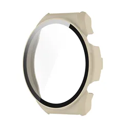Premium Screen Glass Protector Case for Smartwatch - Durable Hard Edge Protective Bumper Cover (Ivory white)