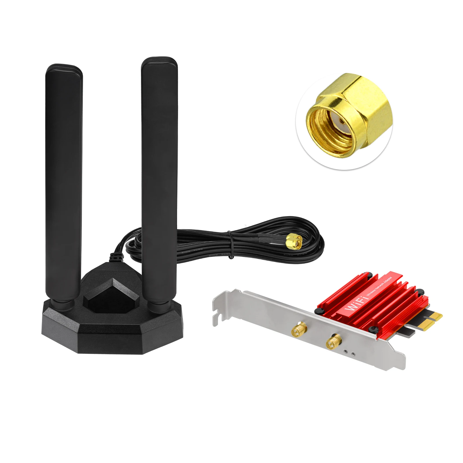 WiFi 6E PCIe Card for Desktop PC with Tri Band Wireless Adapter