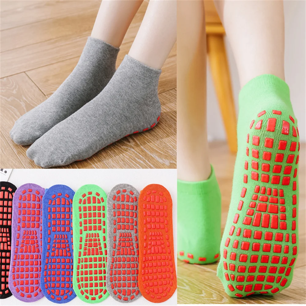 

12 Pairs Pack Trampoline Socks Silicone Sole Anti Slip Women Yoga Socks For Adult & Child kindergarten Indoor Sports Floor Socks