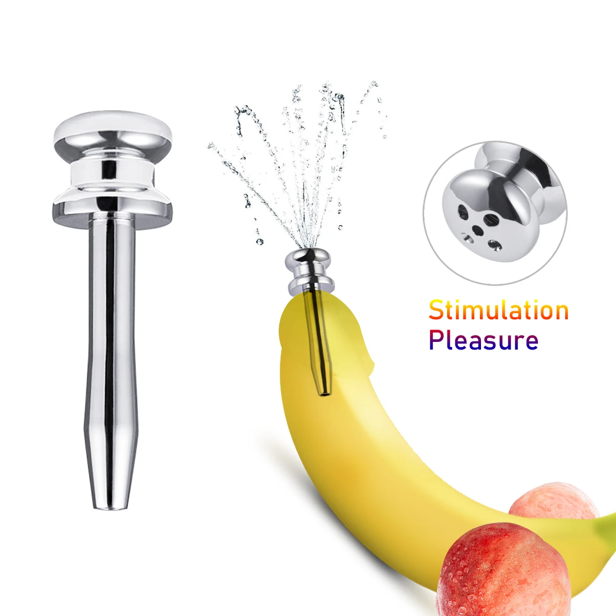 1pcs, Metal penis plug, spray-type design catheter, dick masturbation massage, men's sex toys