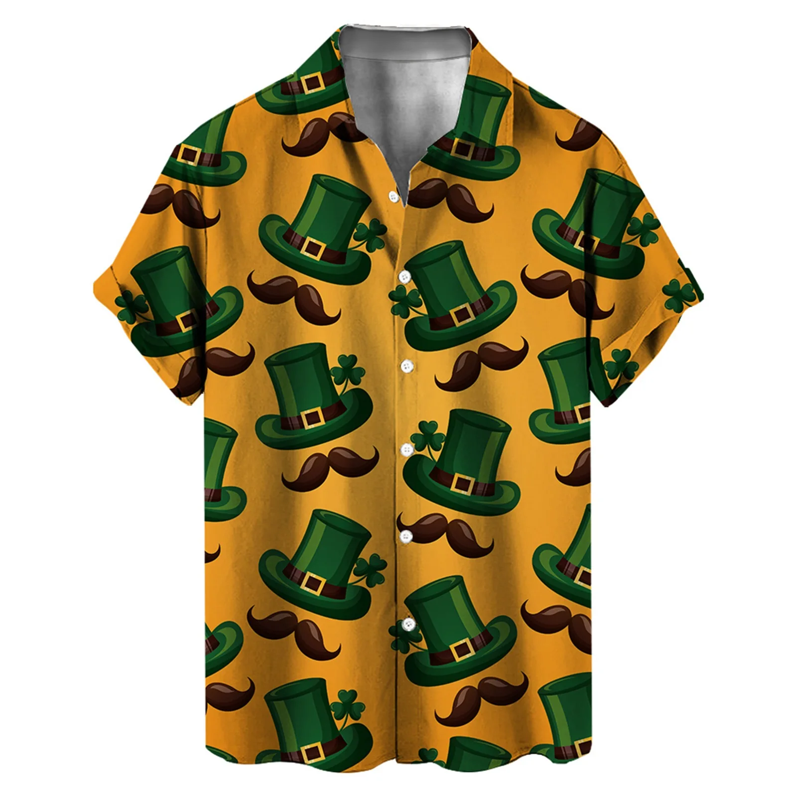 

Male St. Patricks's Day Short Sleeve Shirt Autumn Casual 3D Printing Hawaii Short Sleeve Shirts Holiday Fashion Shirts Tops