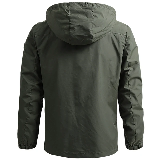Windbreaker Men Tactical Jacket Waterproof Outdoor Hooded Coat Sports Military European Size S-5XL Field Climbing Thin Outwear 2