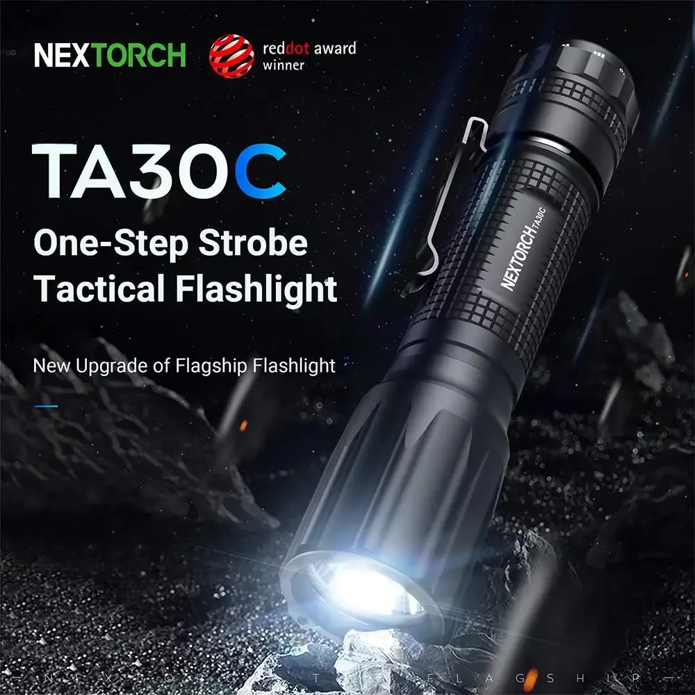 Nextorch TA30C 1600 Lumens Tactical Flashlight with 2 Steps Metal Tail  Switch,easily Get Momentary on And Strobe with Battery - AliExpress