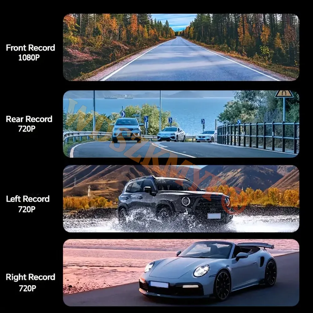 NEW 360° Car Camera 3/4Lens 1080P Dash Cam Car recording camera Car DVR Front Left right RearView Camera Black Box Night Vision