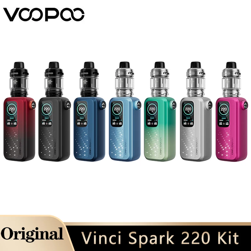Original VOOPOO Vinci Spark 220 Kit 220W 18650 Battery 5.5ML Uforce-X Tank 0.15/0.3ohm PnP X Coil E Cigarette Vaporizer Vape replacement