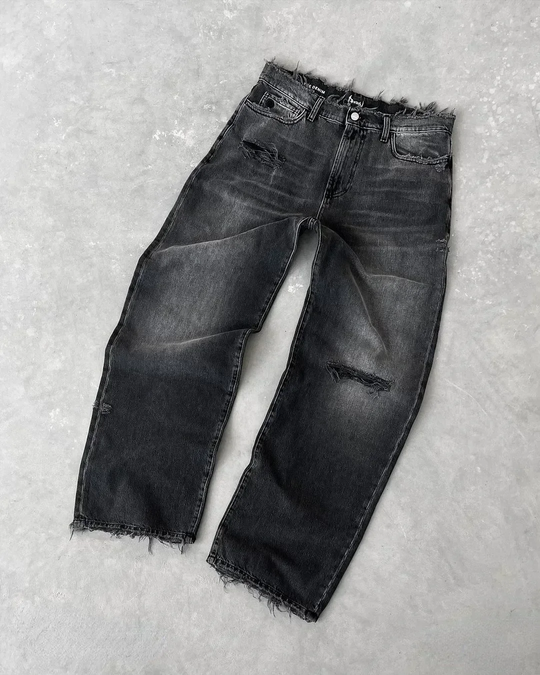 Washed Ripped Jeans Men's American Retro High Street Couple Bag Embroidery Quality is higher than peers in all seasons 5