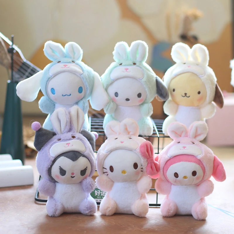 

Милый Sanrio пурин Коричный куроми Мелоди полакко Хелло Китти мягкая набивная кукла мультяшный плюшевый брелок сумка Украшение подвеска