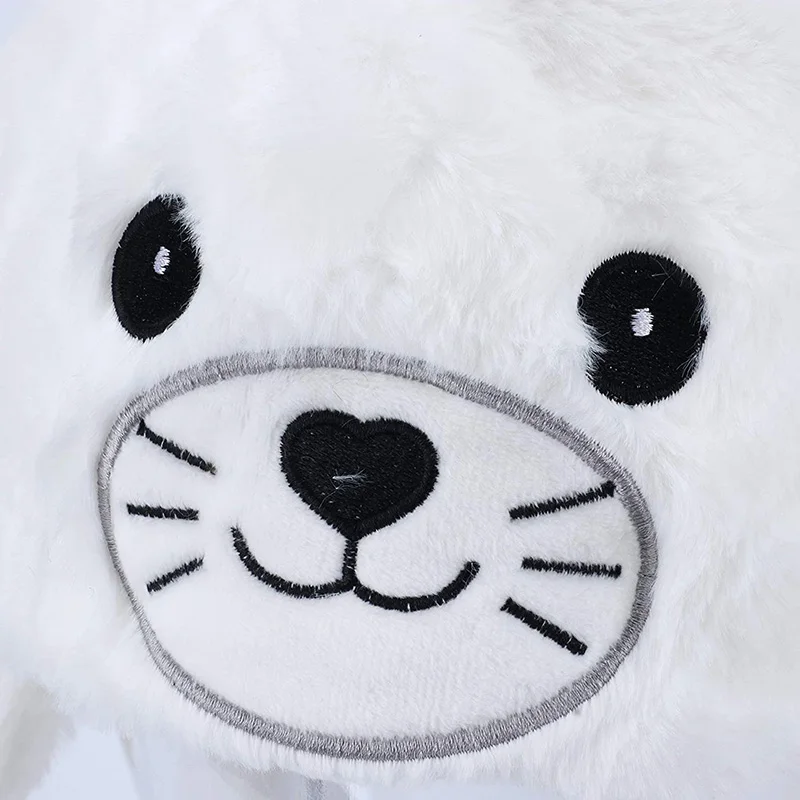 Seal Animal Ear Move Hat White Plush Bunny Ears Moving Jumping Up Toys Dress Up Funny Cosplay Party For Kids Christmas Gift party supplies,plush toys,plush hat toys