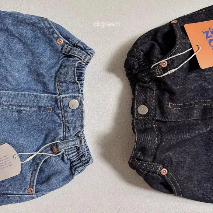 Description Picture 6 of item2025 Autumn New Baby Pocket Jeans Solid Infant Trousers For Girls Casual Pants Toddler Boys Denim Pants Fashion Children Clothes