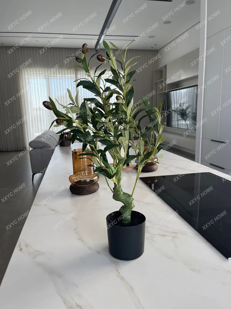 60~240cm Artificial Olive Tree Tall Fake Plant Potted Large Faux Olive  Branches and Fruits Home Office Living Room Floor Bonsai