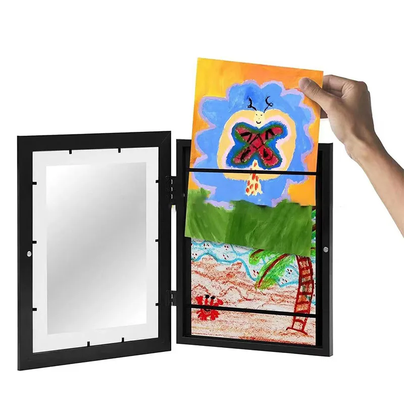 Children Art Frames Kids Artwork Storage Rack Front Open