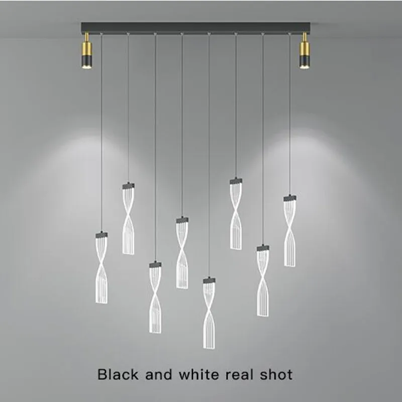 

Modern Acrylic LED Chandelier Indoor Lighting For Bedroom Hallway Kitchen Living Room Bar With Spot Lamps Adjust Pendant Lights