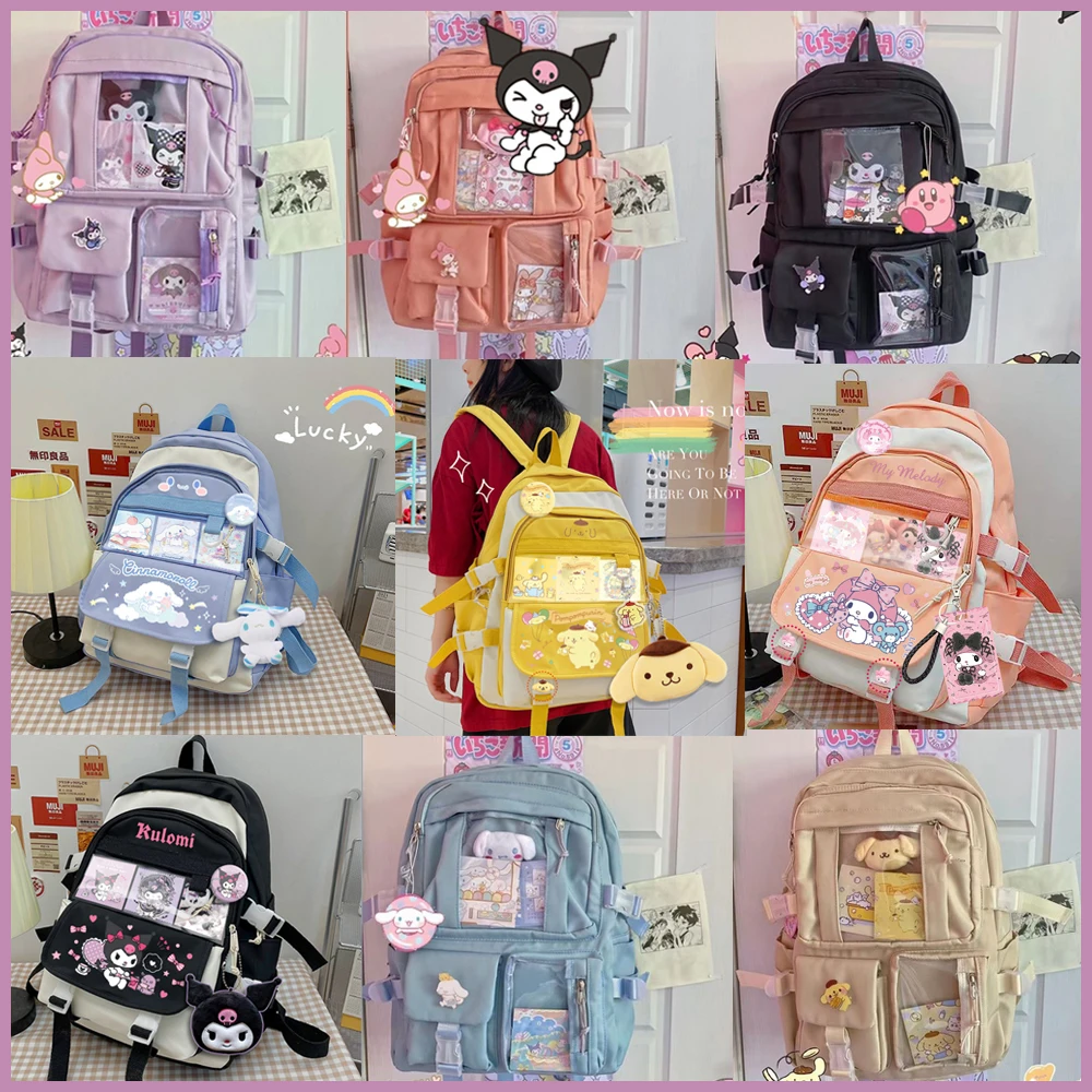 Sanrio Backpack Kawaii Cinnamoroll My Melody Kuromi Casual Backpack