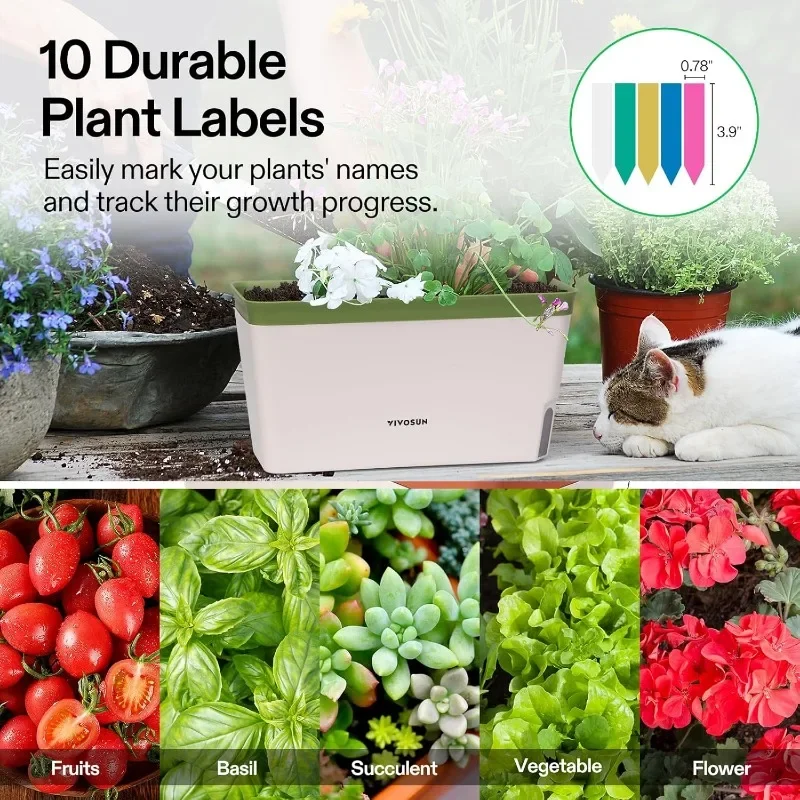 Self-Watering Herb Planters, 6-Pack, 10.5" Window Box with Plant Labels 5