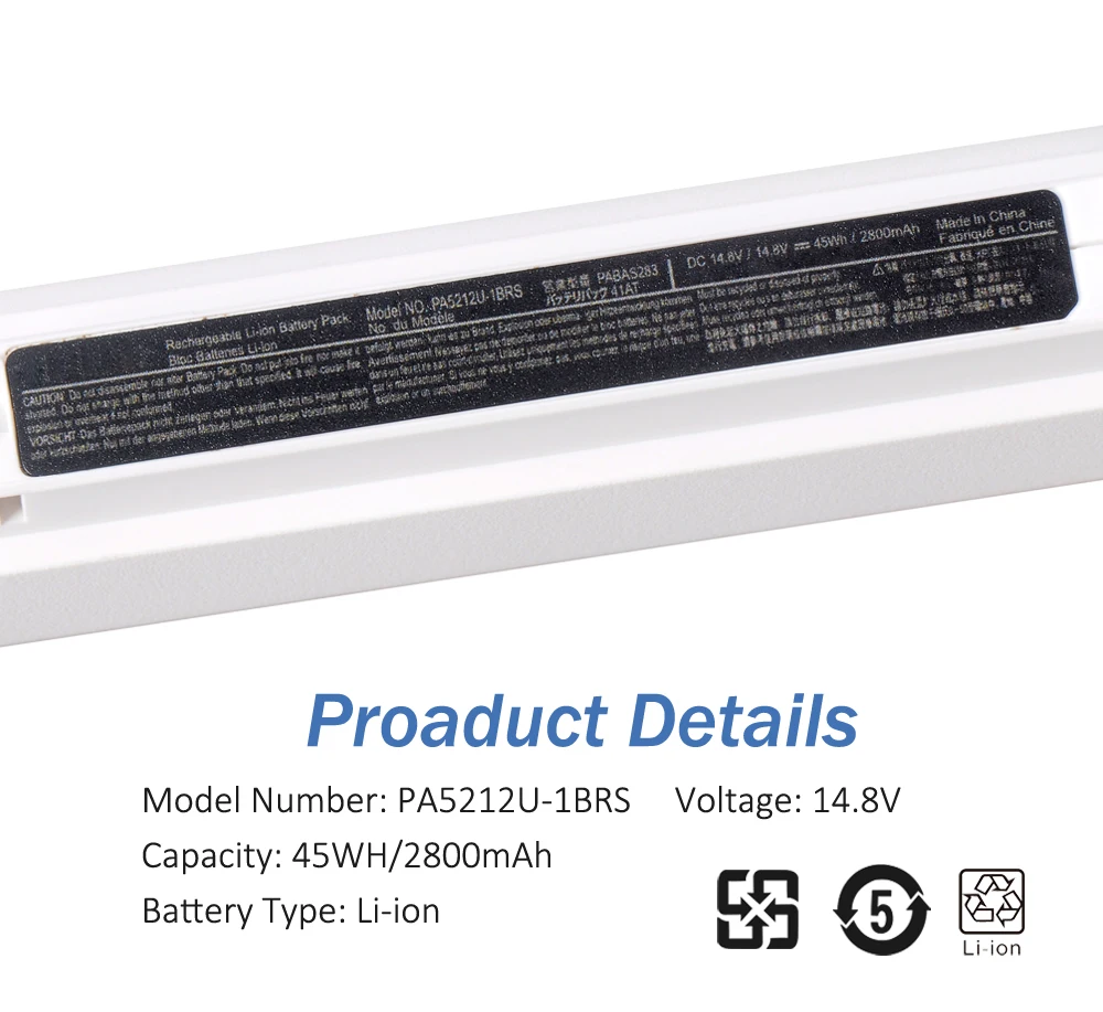 Etesbay Pa5212u1brs Bateria do Portátil para Toshiba Pro R40 R50 R50-b01r A40-c A40-c-187 A40-c-188 A50-c A50-c-16e Z50-c Pabas283 - Imagem 6