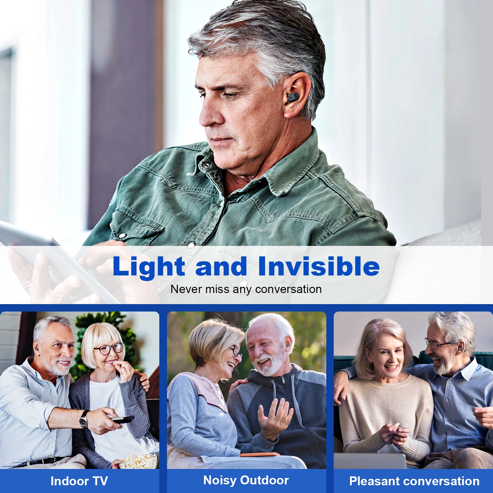 Invisible Hearing Aids Mini Aids for Elderly Adjustable Volume Deaf  Mini Sound Amplifier 4