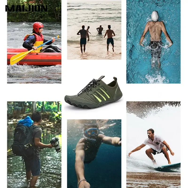 Mens Quick-Dry Wearproof Barefoot Beach Shoes Breathable Non Slip Womens Water Shoes Seaside Upstream Aqua