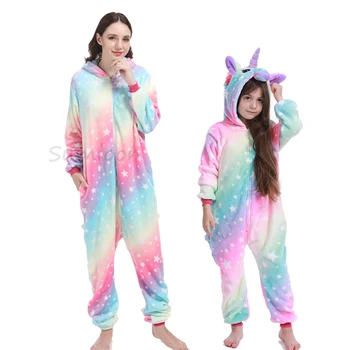 Pijama Kigurumi Unicornio de Colores Madre e Hija 1
