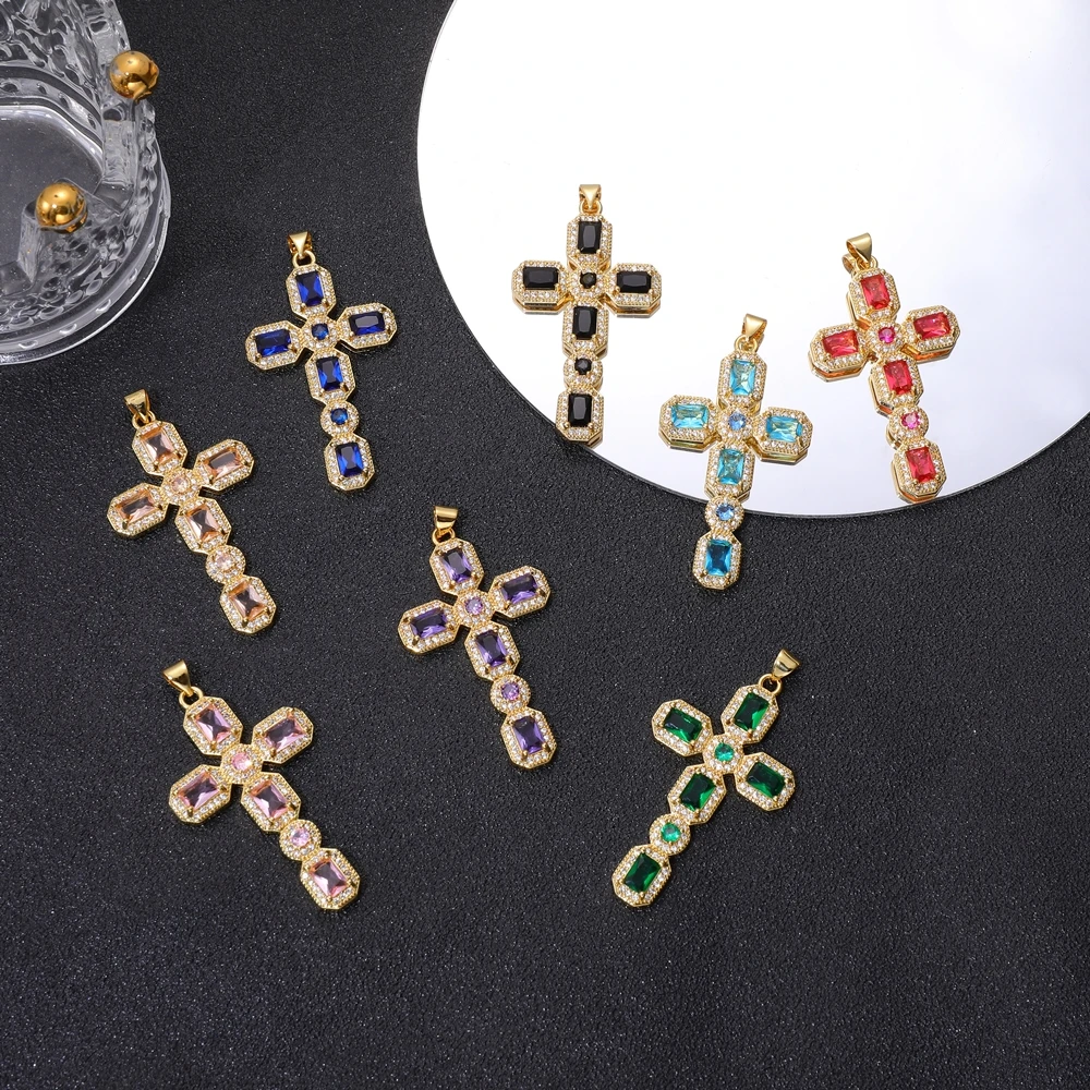 Juya 18K echtes Gold vergoldet DIY Handwerk Emaille Christian Kreuz Charms Anhänger für handgemachte Dekoration religiöse Schmuckherstellung – Detail 25