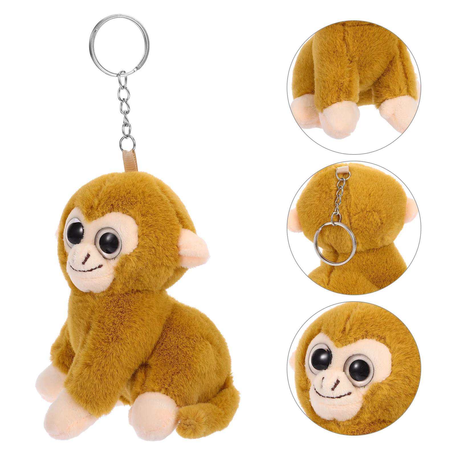 

Monkey Keychain Plush Animal Hanging Decor Bags Pendant DIY Keychains Charms Pp Cotton Stuffed Toy