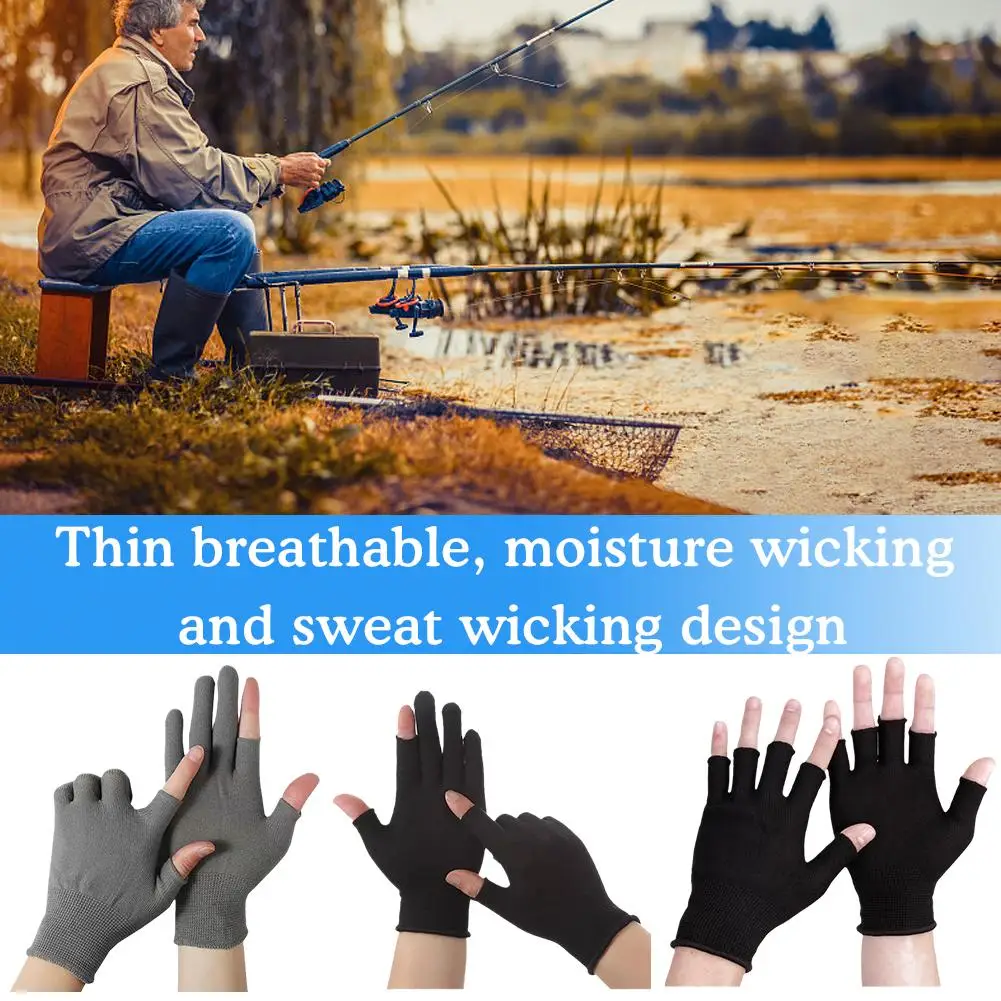 Fishing Gloves Sun Protection Unisex Full Fingers Breathable Gloves Glove Daiwa Running Cycling Sports Anti-UV Anti-slip Fi J9D5
