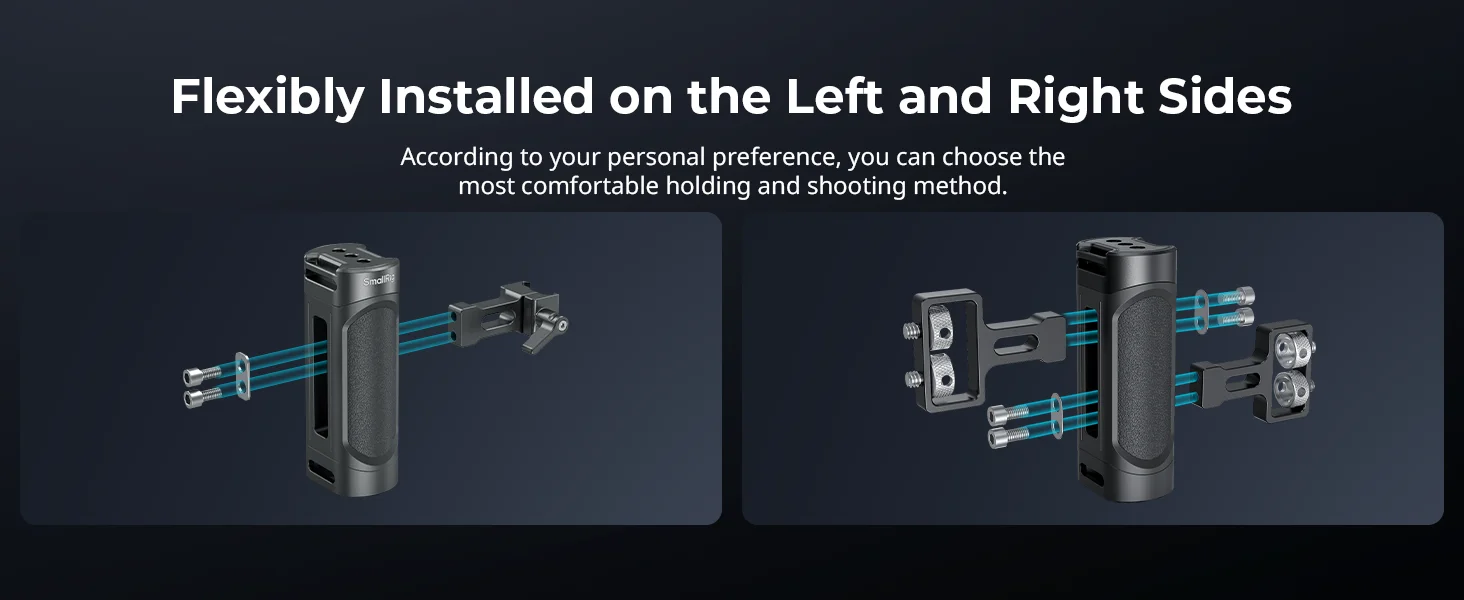 Mini Side Handle Kit, Handgrip w 1/4”-20 Screws Mount/NATO/Cold Shoe , for Sony
