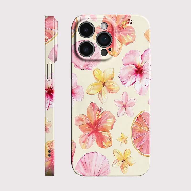 Pink Flower Hard PC Phone Case Cover