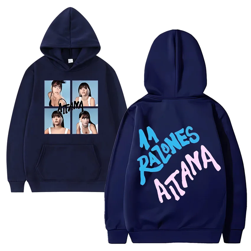 Singer Aitana Ocana Double Sided Print Graphics Hoodie Men Women harajuku Fashion Fleece Long sleeve Unisex pullover Sweatshirt