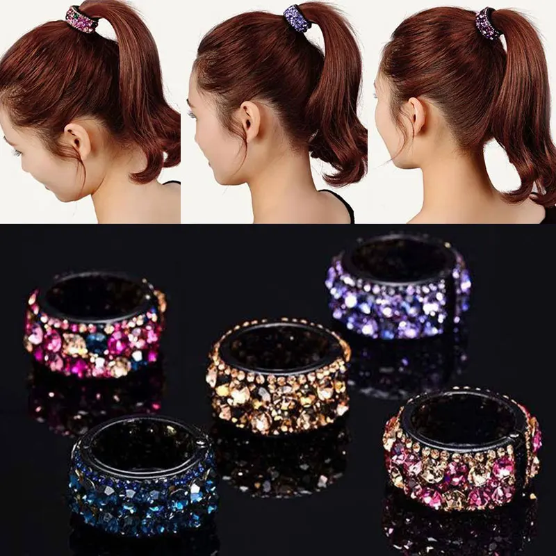 2021 New Women Bun Crystal Hair Claw Bird Nest Horsetail Buckle POnyil Holdedr Hair Clip DIY Bun Maker Female Hair Accessories korean hair clips