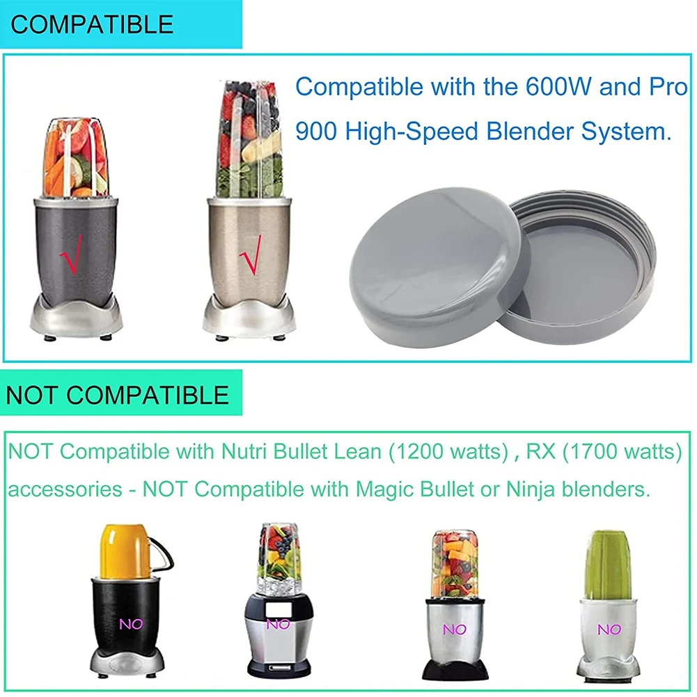 Cup Lids Replacement Parts Compatible for Nutribullet 600W 900W Replacement Resealable Accessories Parts 6