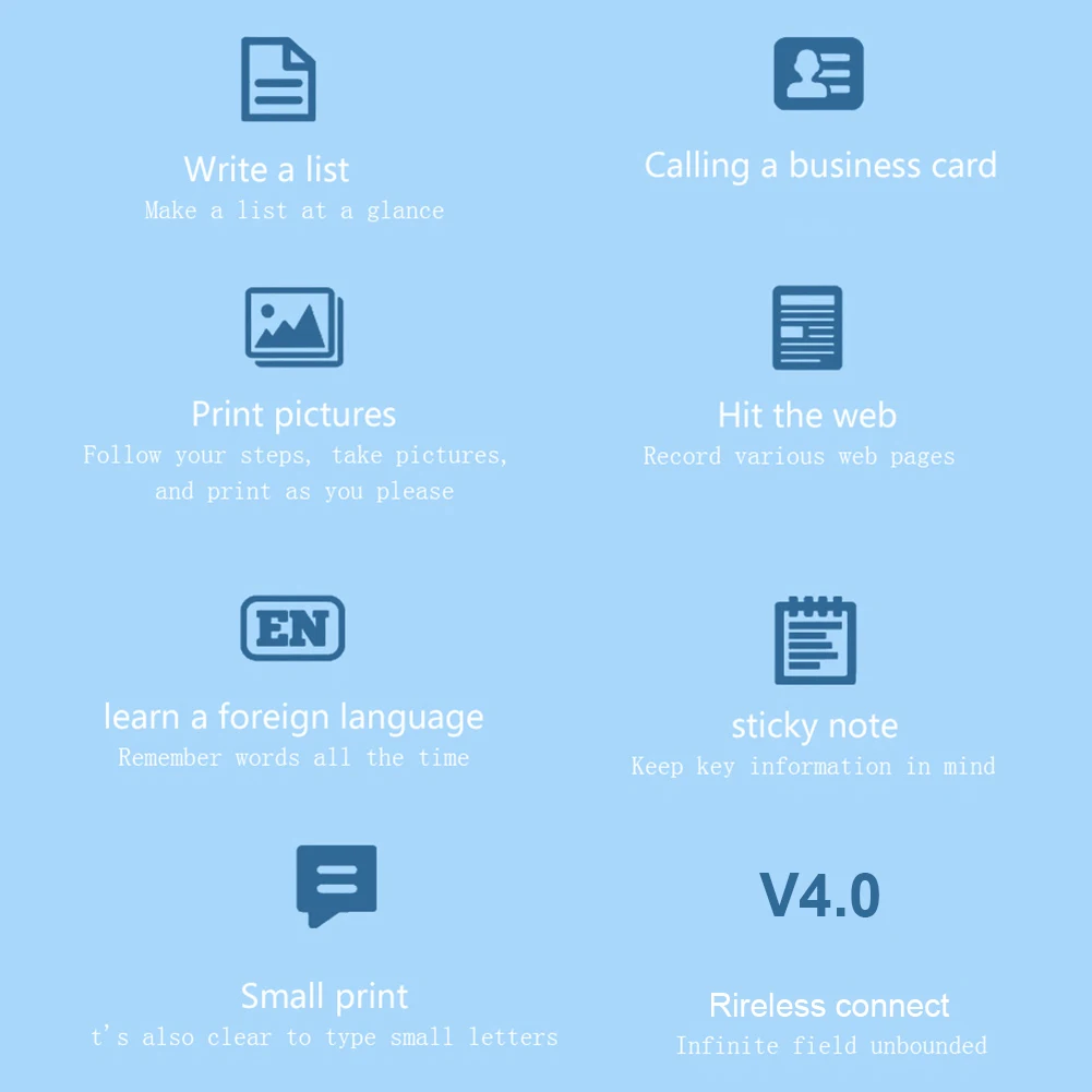 C19 휴대용 포켓 200dpi 무선 감열 프린터 미니 노트 잉크리스 프린터
