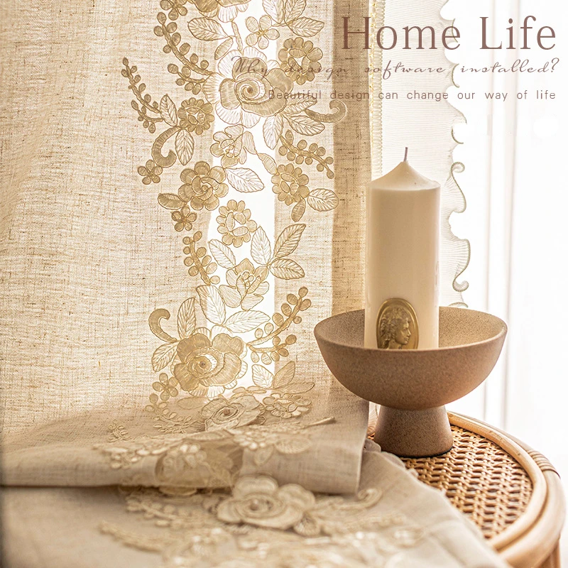 Curtains For Living Room Bedroom Dining French Cream Beige Warm Cotton