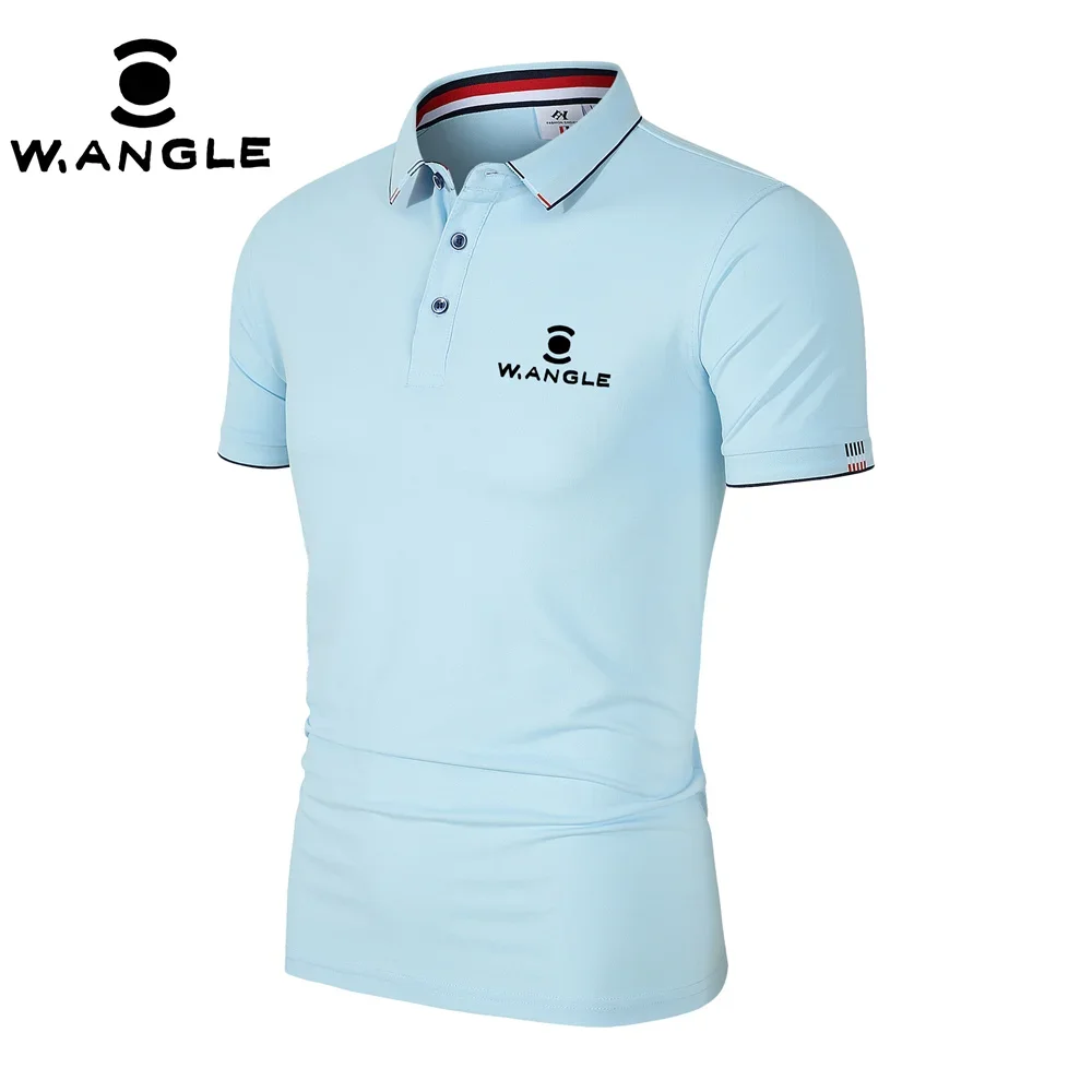 WANGLE 남녀공용 골프 상의, 캐주얼 비즈니스 반팔 티셔츠, 야외 스포츠, 빠른 건조 폴로 셔츠, 여름 패션