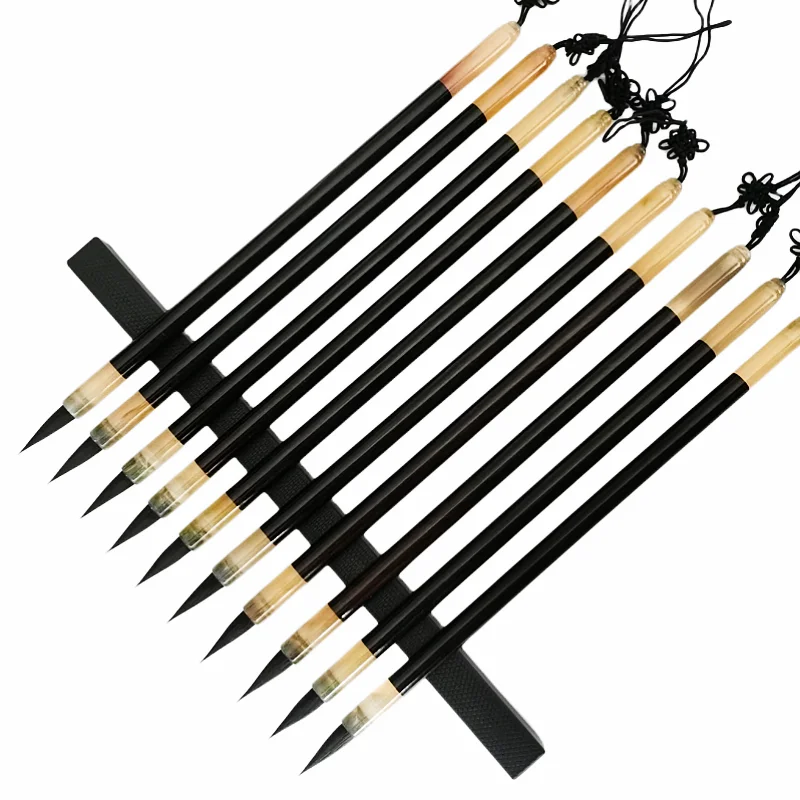 Shou jin ti chinesische Kalligraphie Malerei Pinsel Kaninchen haar kleine regelmäßige Skript Pinsel Lian Stift kursive Skript Set Zeichnung linien – Detail 9