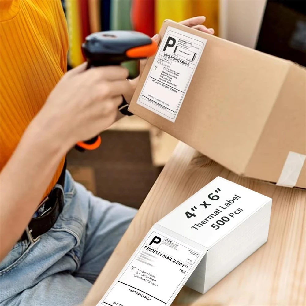 열전사 배송 라벨 롤 배송 포장용 열전사 프린터 다용도 라벨 용지 스티커 자체 접착식 익스프레스용