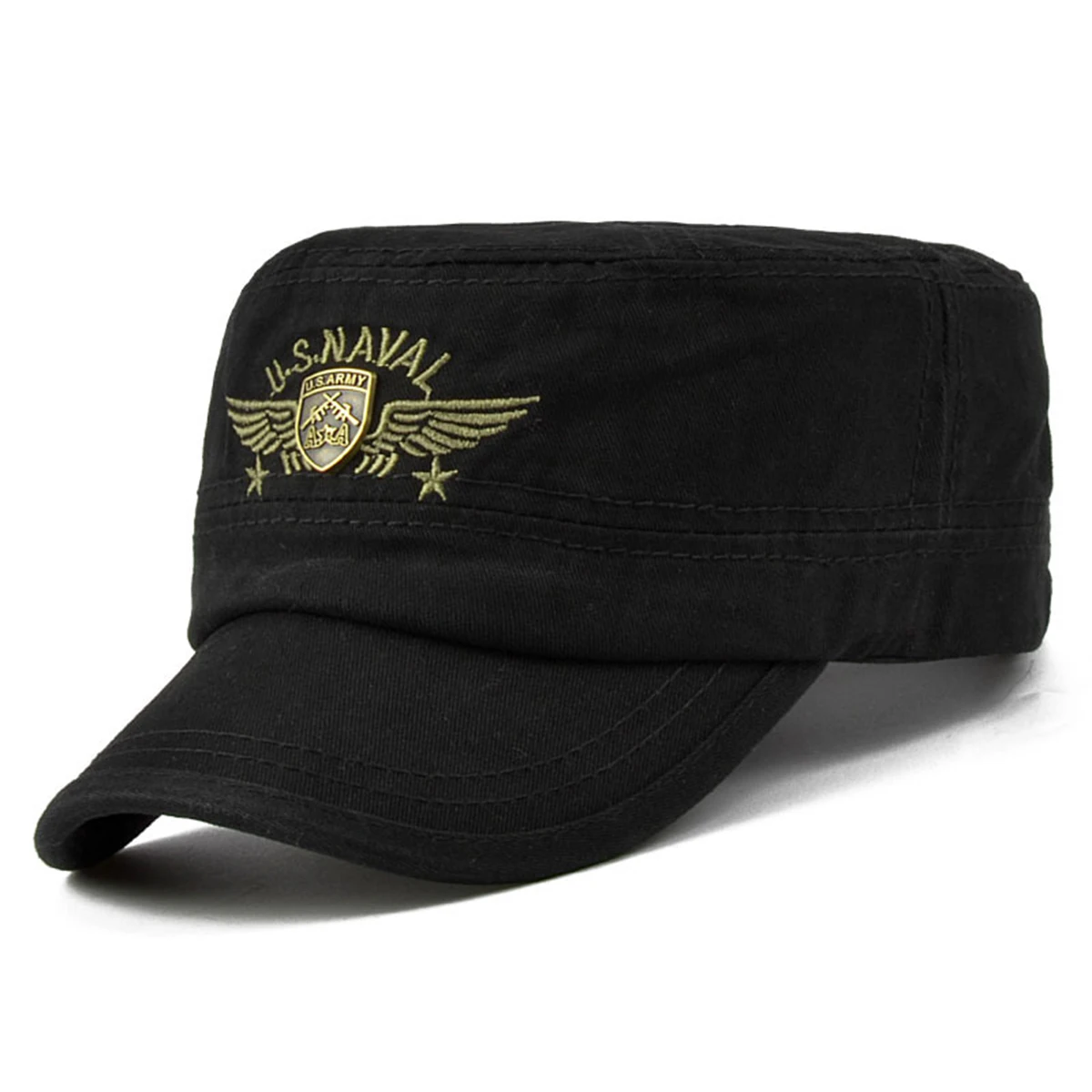 Fashion USNAVAL Letter Embroidery Baseball Cap Spring Autumn Outdoor Adjustable Casual Hats Men Flat Top Captain Military Caps baseball cap,flat cap,camouflage baseball cap,cap hat,flat vintage cap