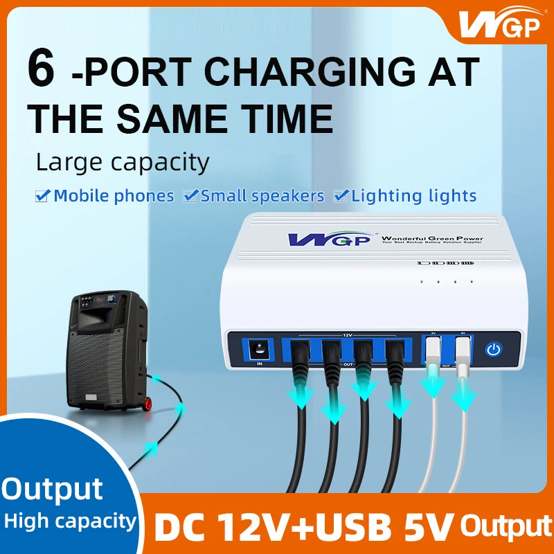 

512B5v 12v/115.44wh Extralarge Capacity Secure Standby Power Supply Camera Router Uninterruptible Standby Power Supply Multiport