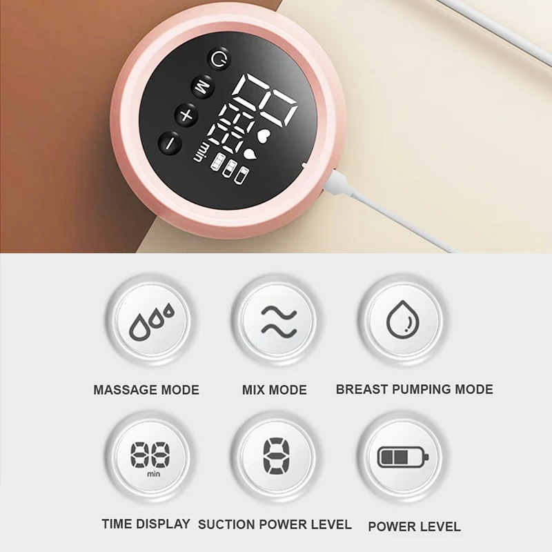 Dr.isla USB Electric Breast Pump Double Electric Breast Pumps Powerful Nipple Suction with Baby Milk Bottle Cold Heat Pad Nipple electric breast pump