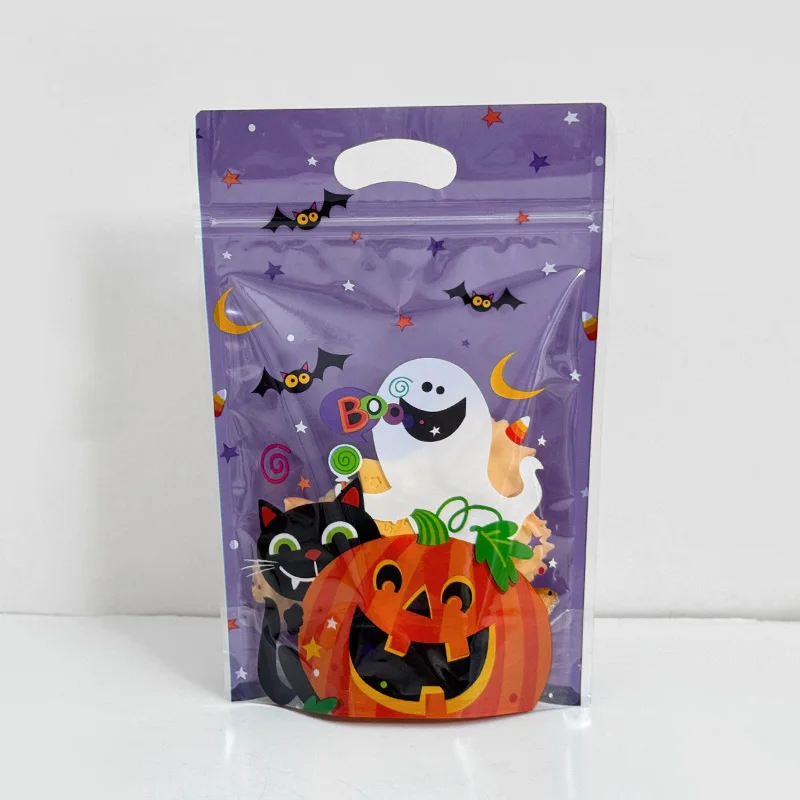 20/50 Stück Halloween Süßigkeiten Tasche Cartoon Kürbis Geist Geschenk Kekse Druckverschlussbeutel Halloween Party Dekor Kinder Süßes oder Saures Gefälligkeiten – Detail 13