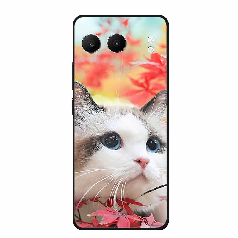 Cute Cartoon Cat Black Silicone Soft Back Cover Case