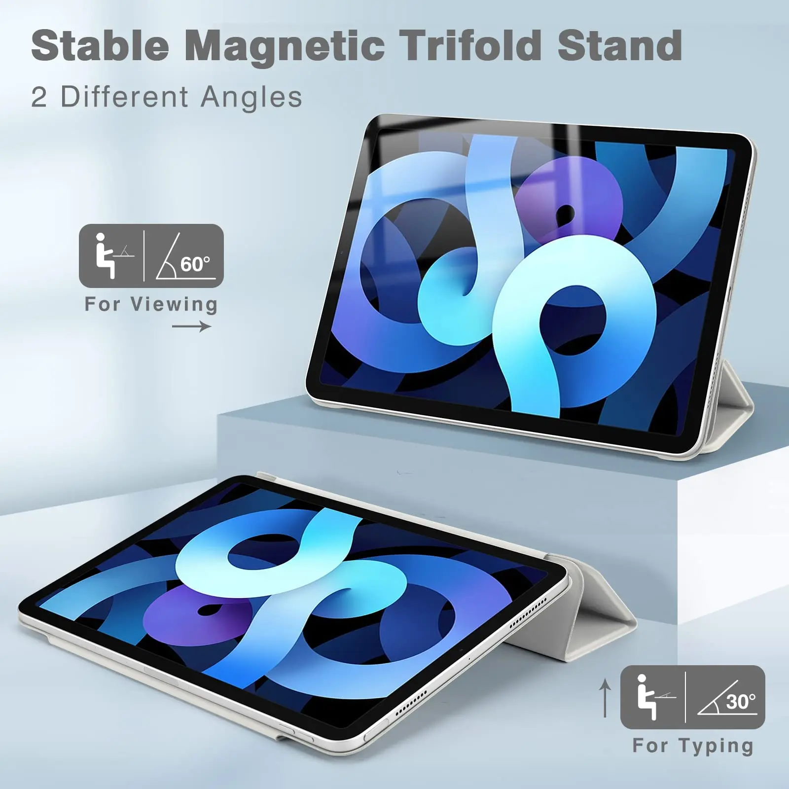 Premium Magnetic Attachment Slim Trifold Stand Case