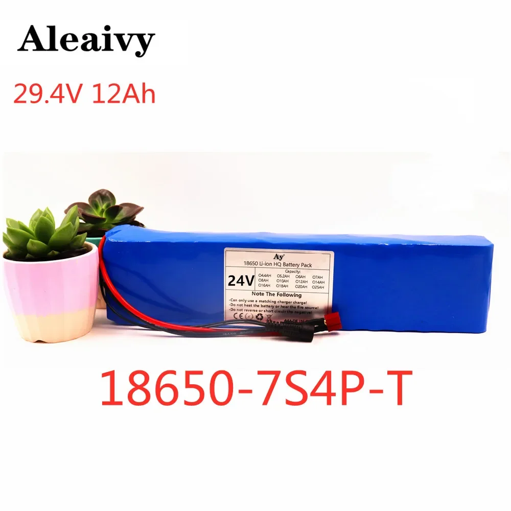 

24V Battery 7S4P 29.4V 12Ah Li-ion Battery Pack with 20A Balanced BMS for Electric Bicycle Scooter Power Wheelchair