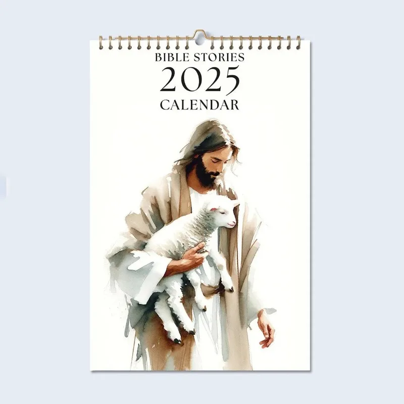 Calendar Bible Stories Calendar 12 Months Wire-Binding Wall Calendars for Home Decor