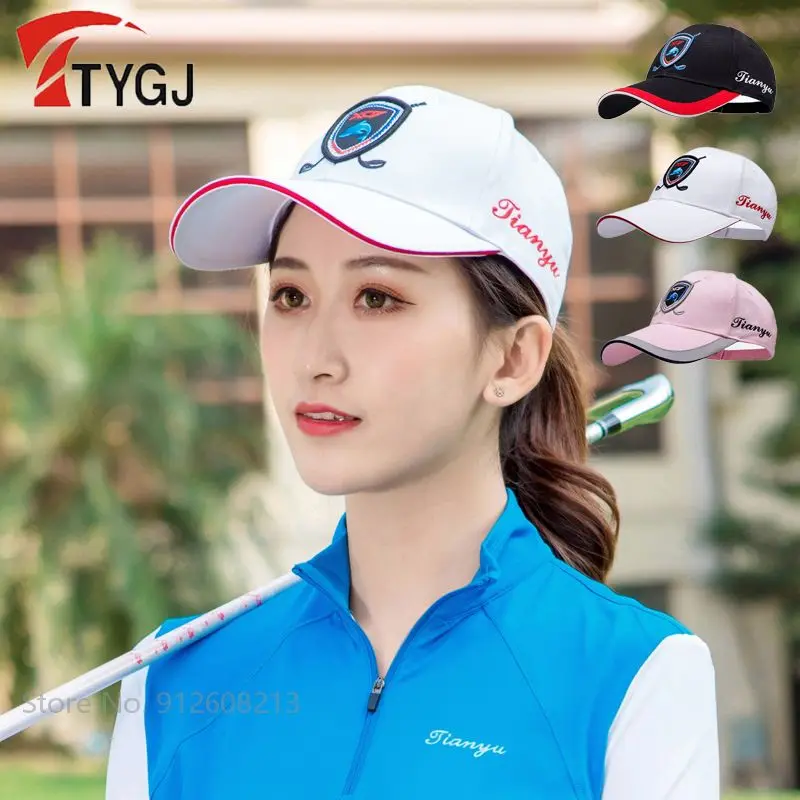 TTYGJ Golf Caps for Lady Adjustable Sunscreen Women Sports Hats UV-proof Sun Visor Hat Cotton Breathable Dry Fit Cap Running