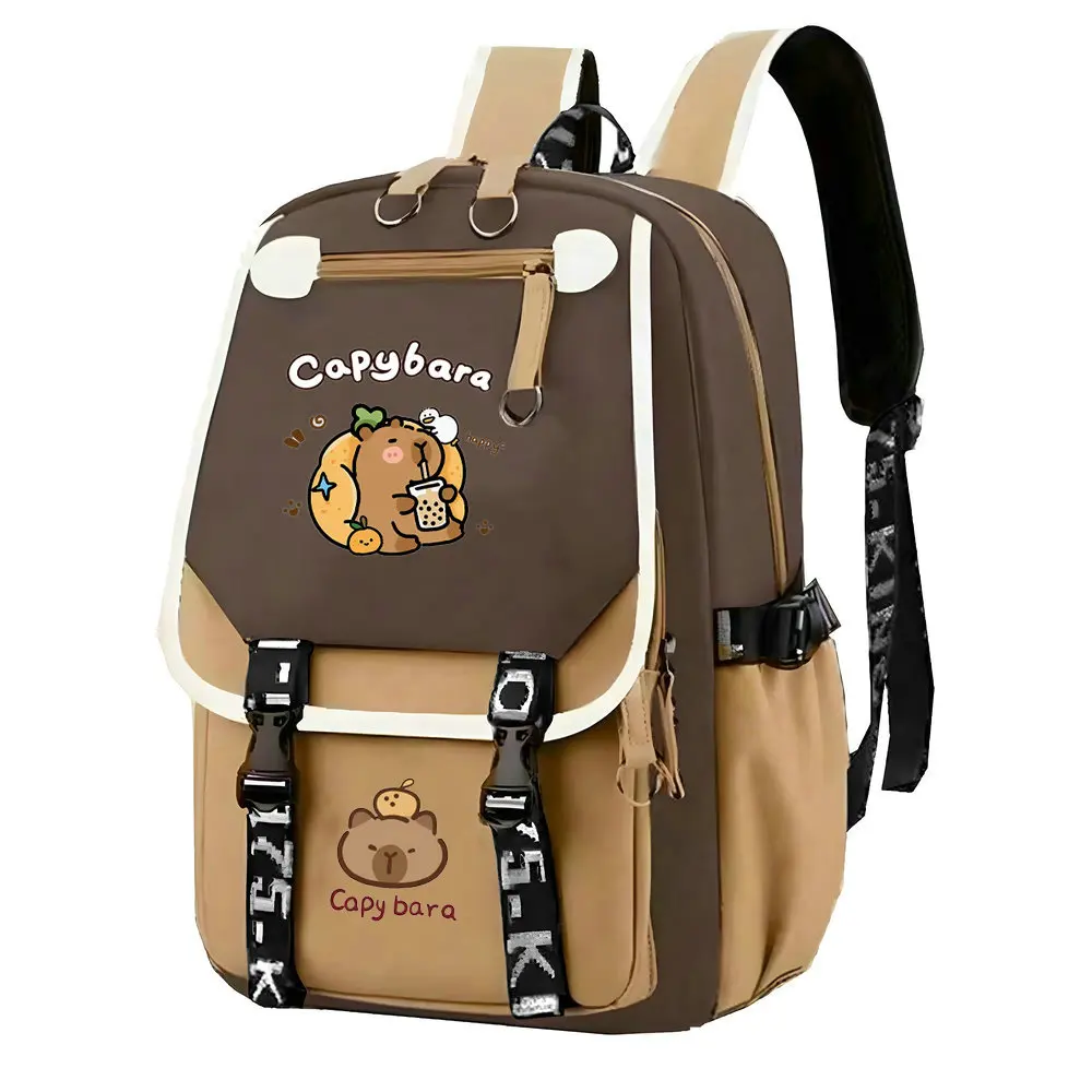 Kawaii Capybara Computer Backpack College School Casual Daypack Teens Bag Large Capacity Adjustable Strap Schoolbag For Gifts 2