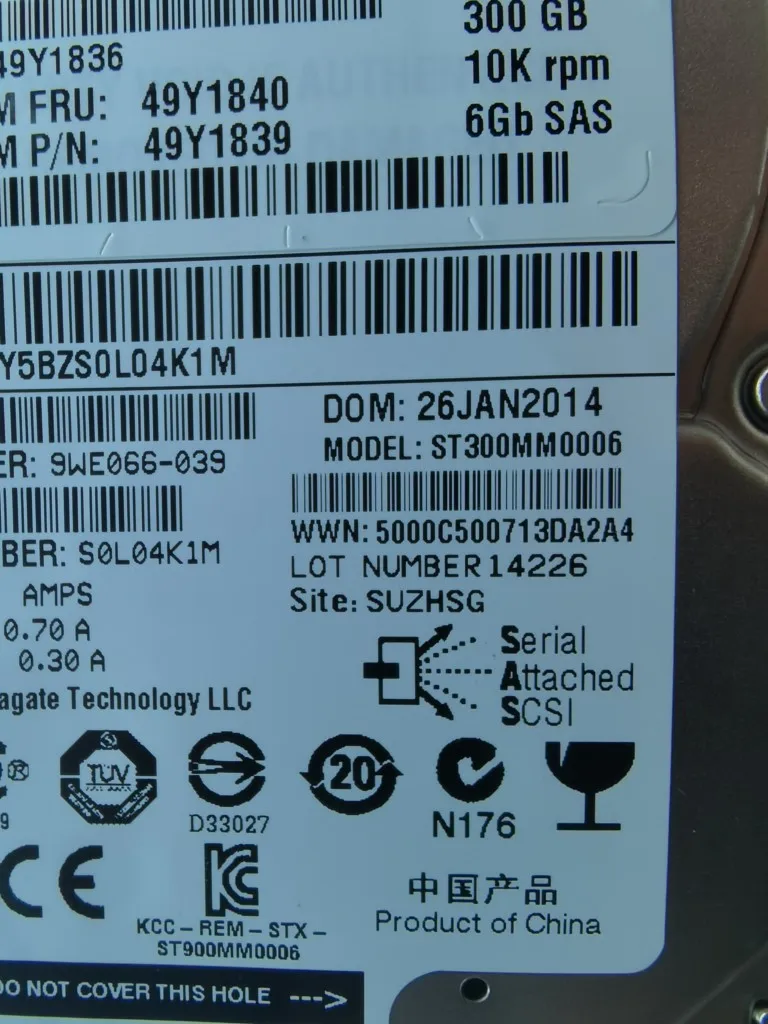 

49Y1836 49Y1840 5210 300 ГБ 10K SAS 2,5 6 ГБ sas DS3524 жесткий диск HDD